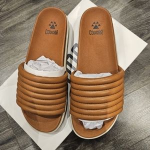 Cougar Naomi Cognac Leather Eva cushion Sandals